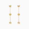 Dainty Pearl & Bow Drop Earrings