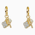 Clover & Cross Charm Earrings
