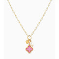 Pink Clover Charm Necklace