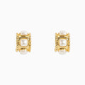 Gold & Pearl Statement Hoop Earrings
