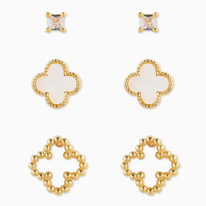 Clover Earrings Set of 3