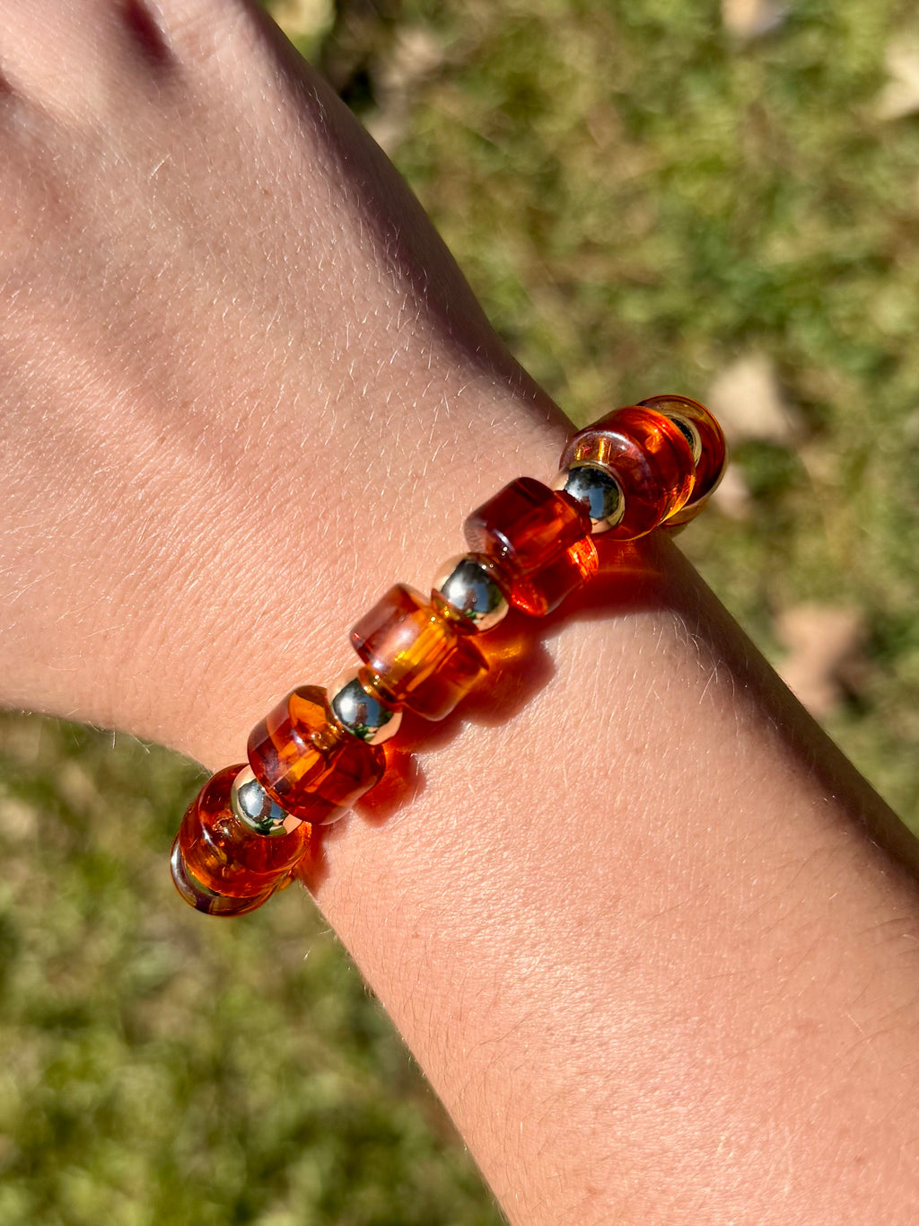 Chunky Elastic Beaded Bracelet