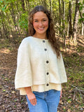 Ecru Knit Capelet Top