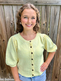 Light Yellow Short Sleeve Cardigan
