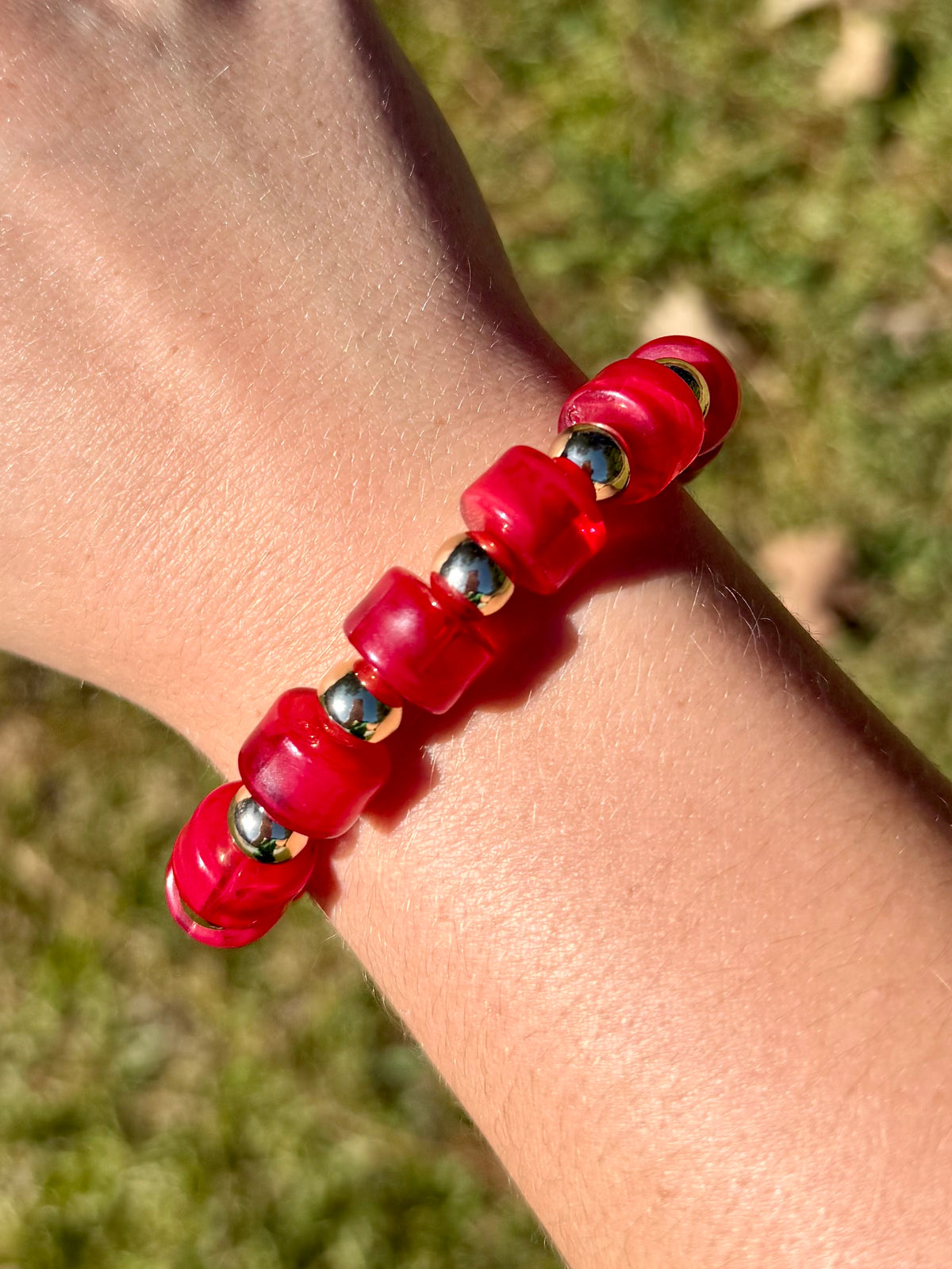 Chunky Elastic Beaded Bracelet