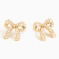 Pearl Bow Statement Earrings