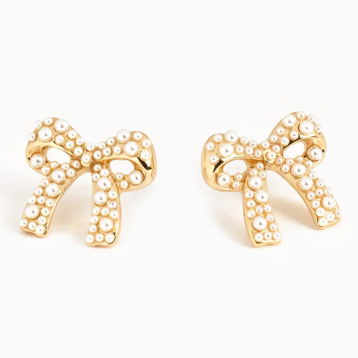 Pearl Bow Statement Earrings