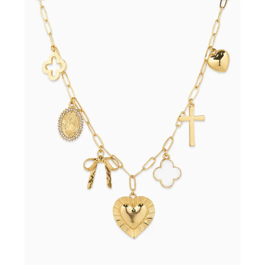 Gold Heart Charm Necklace